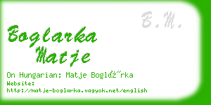 boglarka matje business card